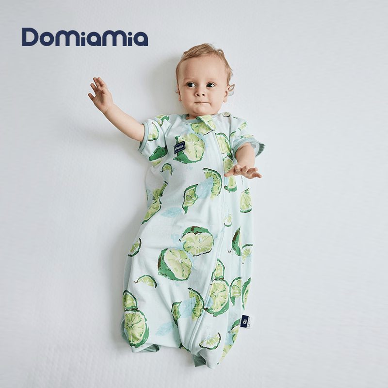 DOMIAMIA婴儿睡袋一体无袖春夏背心睡袋宝宝新生儿防踢被 短袖成长款一体睡袋-安比探险 65×45cm(S)