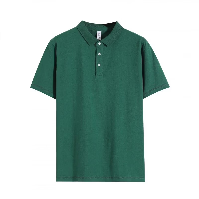 BEFUN新疆长绒棉polo衫250g重磅100%纯棉男士翻领高中学生保罗衫 绿色 XL