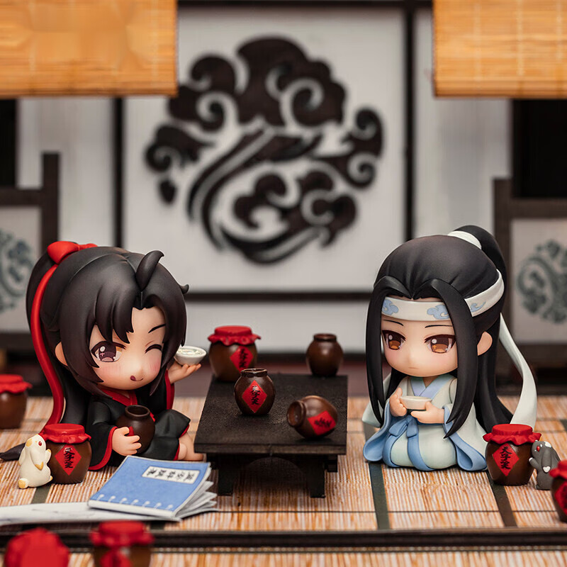 创京懿选q版 魔道祖师魏无羡蓝忘机q版动漫周边二次元摆件模型 一对