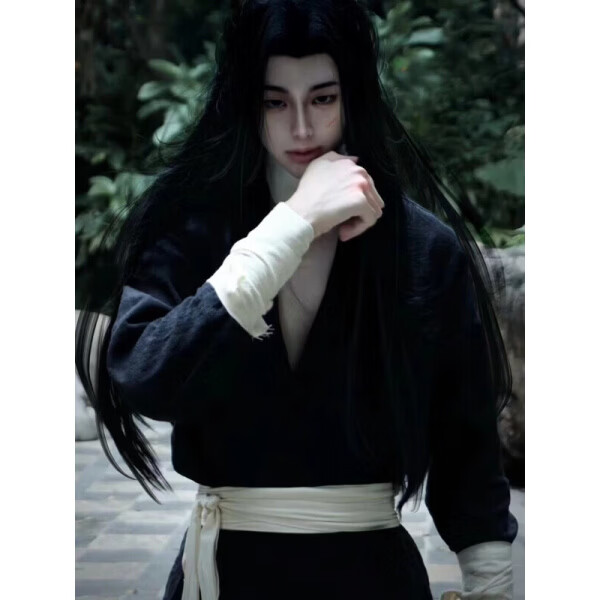 CLCEY蛊真人古月方源cos服周边 大爱仙尊cosplay装长袍套装正品保障 黑色连体衣(黑腰封) XS(身高150左右)