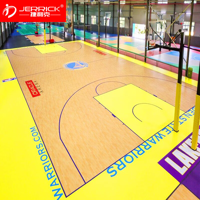 捷利克(jerrick)美国篮球场地胶垫专业室内篮球馆pvc运动塑胶垫 专业