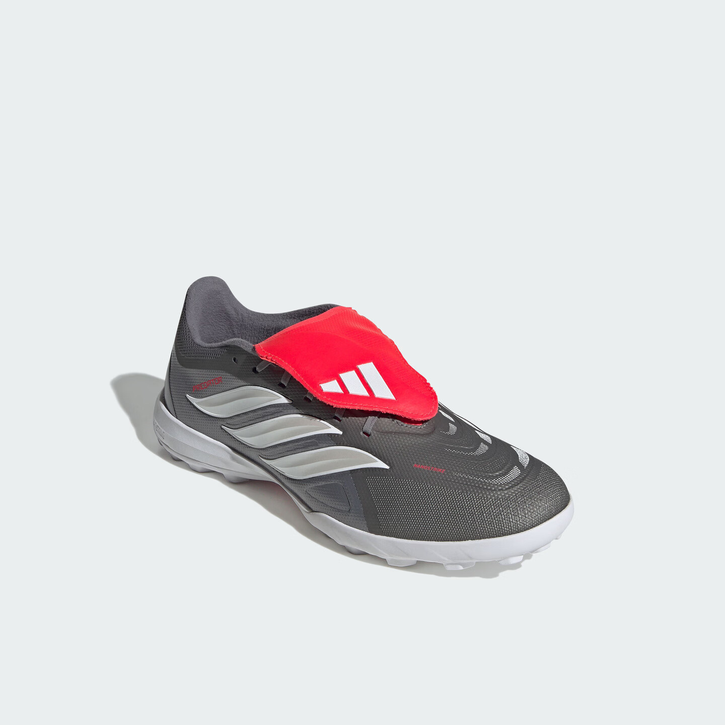adidas PREDATOR LEAGUE FT TF人草/室外硬地碎钉足球鞋阿迪达斯 亮金属铁灰/白金属/亮红 41