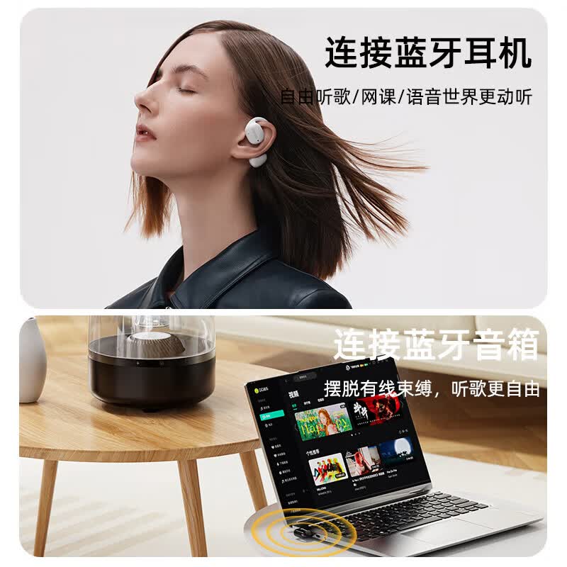 毕亚兹USB蓝牙适配器type-c蓝牙适配器免驱动蓝牙音频接收器 电脑台式机PC蓝牙模块发射器连键鼠耳机音响 【6.0版】USB蓝牙适配器【旗舰智能免驱】
