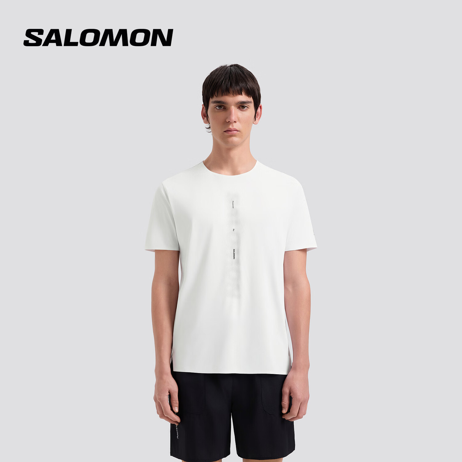 萨洛蒙（Salomon）男款 户外运动舒适休闲简约透气短袖T恤 PL RN BREATH SS TEE 透明白 C30785 2XL 185/104A