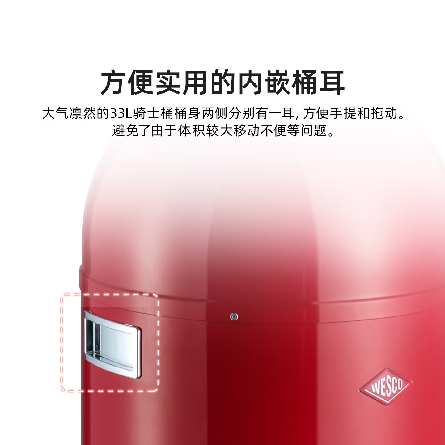 WESCO垃圾桶创意骑士桶厨房客厅办公室摆件垃圾桶 骑士桶-哑光石墨 6L