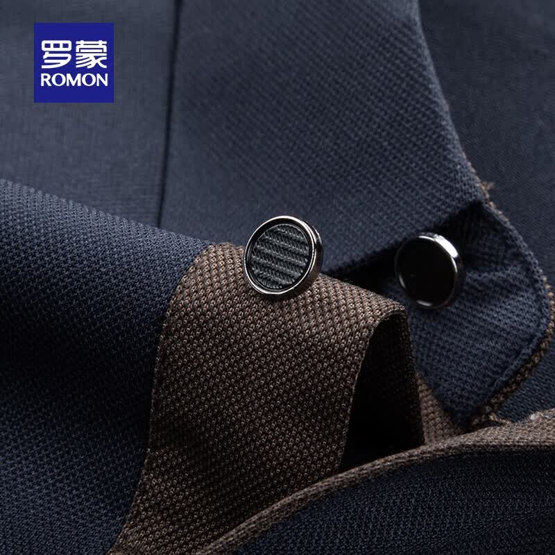 罗蒙【父亲节礼物】冰丝凉感短袖t恤男夏季新款商务休闲高端翻领POLO 5T509501藏青 3XL 185(建议155-175斤)