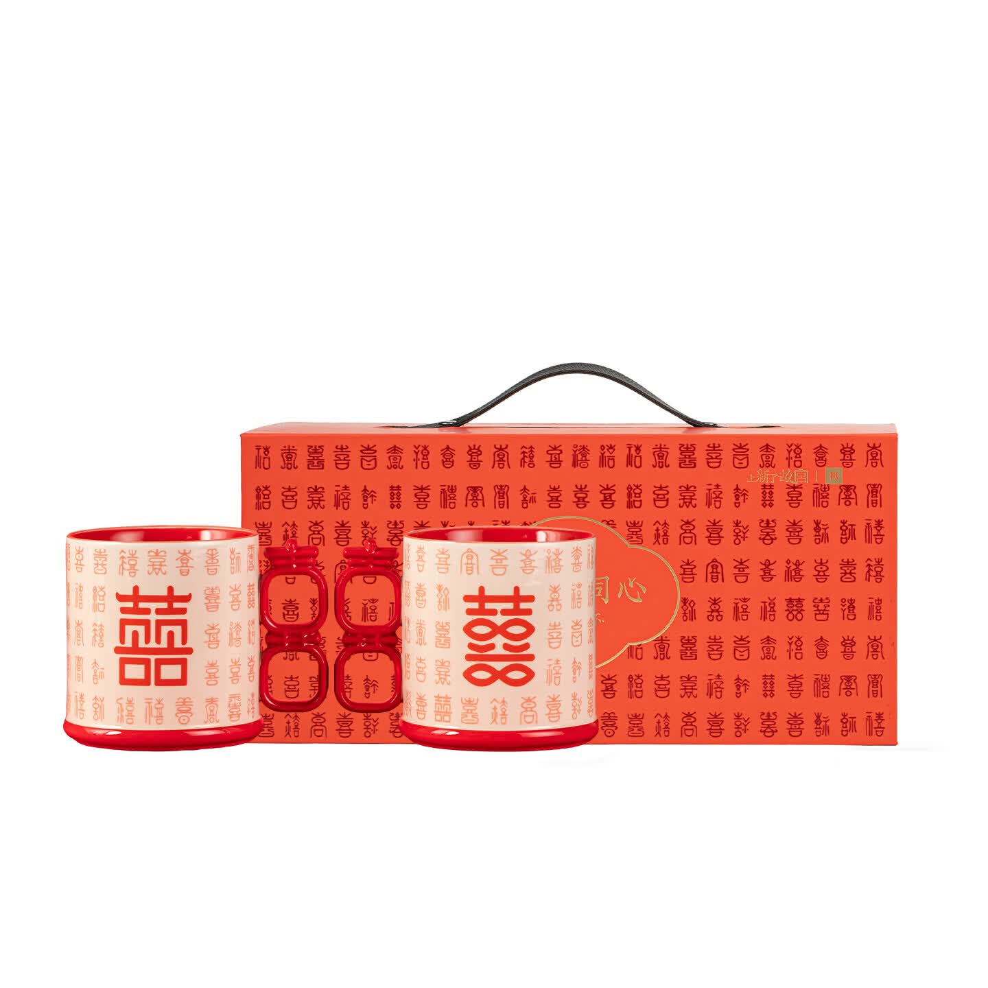 上新了文创 故宫马克杯陶瓷对杯礼盒装 情侣喝水杯订婚结婚礼物送新婚夫妇 百禧同心