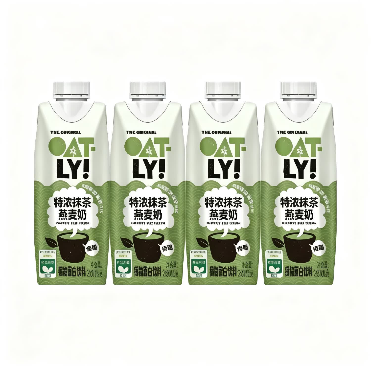 OATLY新品特浓抹茶燕麦奶&amp;白桃风味奶 特浓抹茶燕麦奶250ml*4