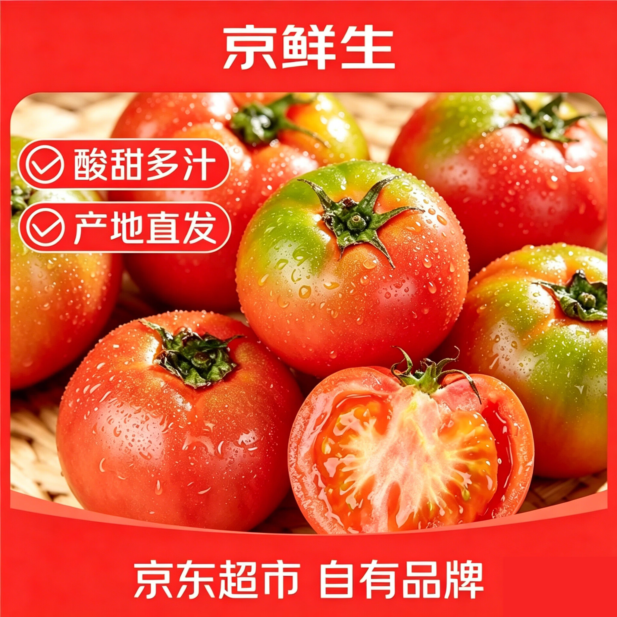 京鲜生 山东铁皮草莓西红柿净重4.5斤单果50g+ 爆汁水果番茄源头直发