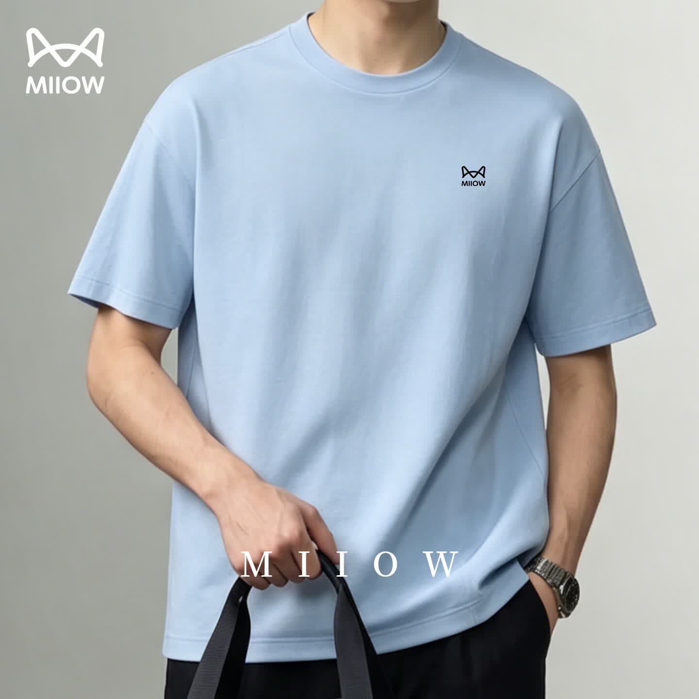 猫人（MiiOW）速干短袖t恤男户外跑步透气上衣训练健身冰丝速干衣 展翅蓝 【冰丝速干】 3XL /190(180-200斤）