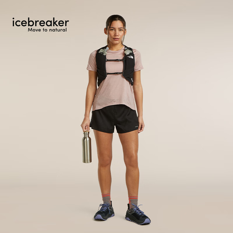 icebreaker春夏美丽奴羊毛女125Cool-Lite可机洗户外登山跑步运动短袖T恤 霞粉-0A56XV0LH XS