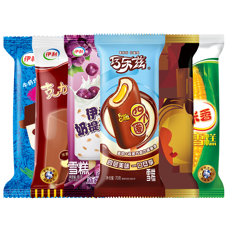伊利经典套装四个圈 小雪生 苦咖啡 伊利牧场2350g共35支
