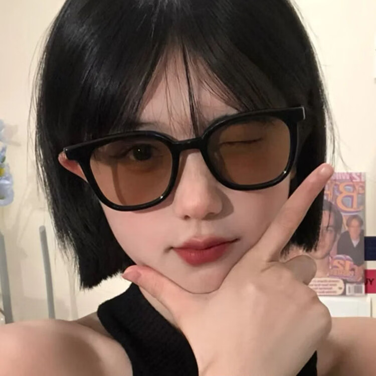 简北镜墨镜女2026新款复古小框同款太阳镜男网红街拍潮流太阳眼镜凹造型 果冻蓝橘片 均码 京东折扣/优惠券