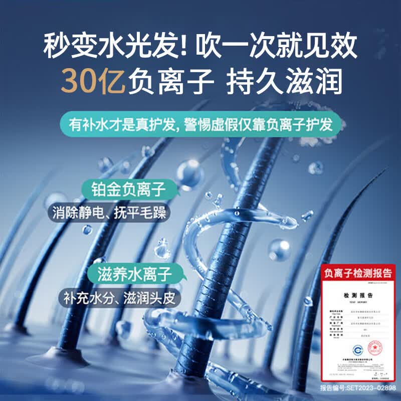 戴森德乐高速无叶吹风机家用【店铺补贴15%】85亿负离子护发静音大功率不伤发恒温速干吹风筒华强北电吹风 【梦幻紫】 单风嘴|85亿级负离子