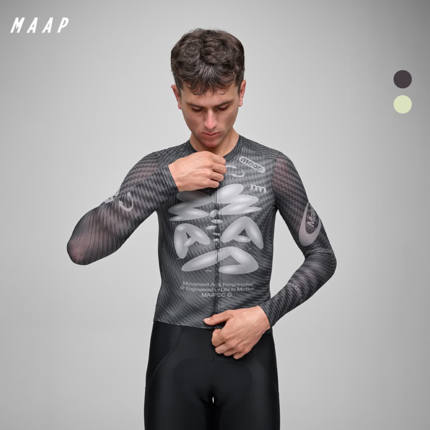 MAAP【新品】男士 SPECTRUM 长袖骑行服夏季排汗透气专业公路车骑行服 碳黑色 M