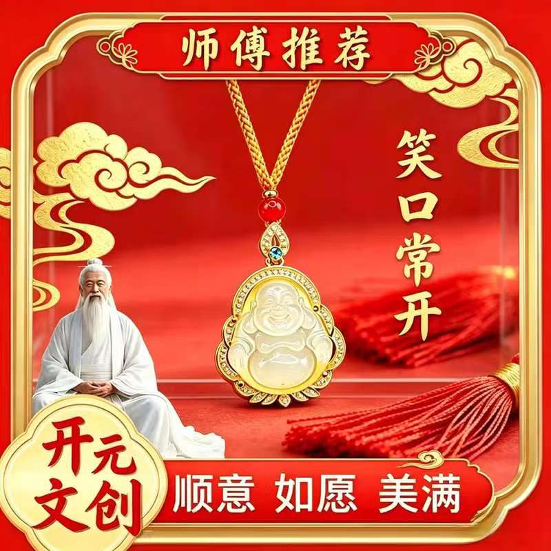 大肚笑佛挂坠【】笑口常开项链复古国风日常百搭合金吊坠 笑口常开吊坠【礼盒装】