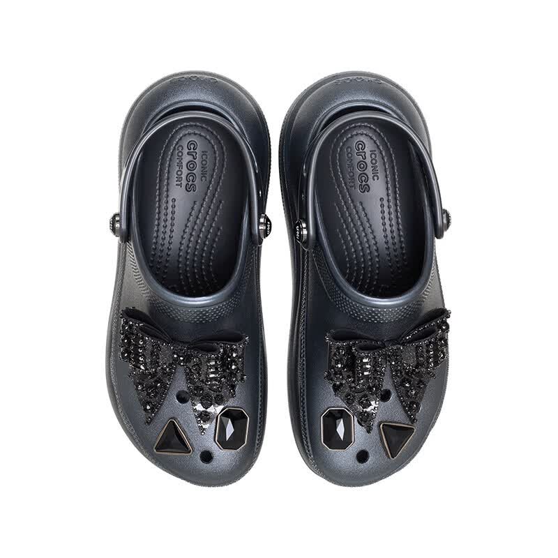 CROCS卡骆驰经典璀璨蝴蝶泡芙洞洞鞋时尚百搭花园鞋沙滩鞋|214118 黑色-001 36 /37(220mm)