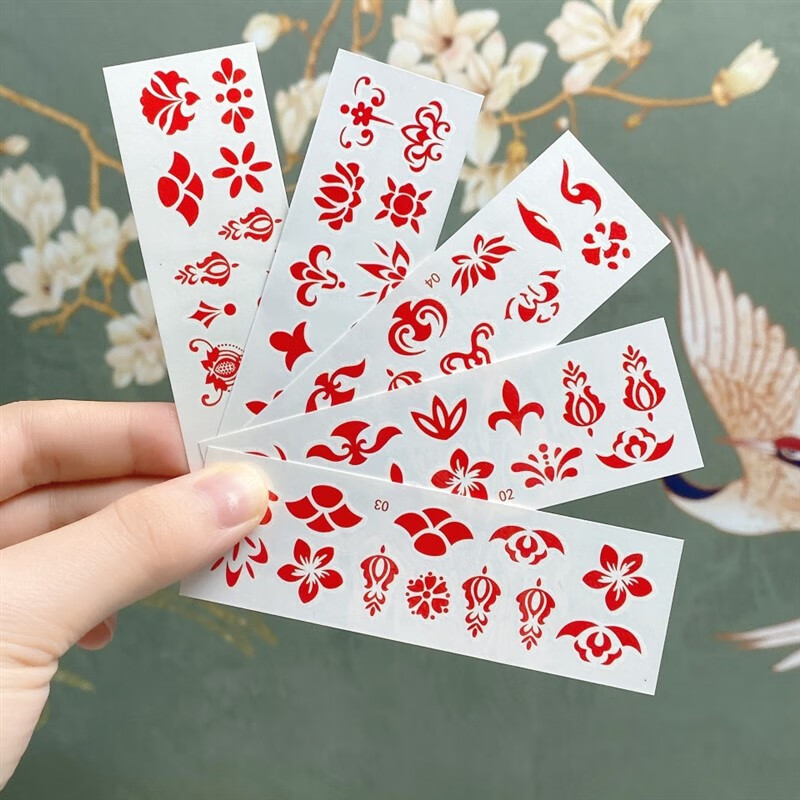 花钿古风眉心贴儿童女孩额头贴中国风纹身贴纸 20张图案款式随机发