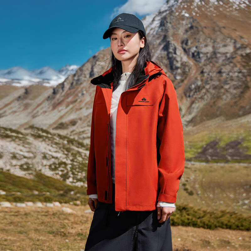 拓路者（Pioneer Camp）【朱雀冲锋衣】拓路者户外抓绒内胆三合一男女款外套 【单冲无内胆】朱雀红-女款 S