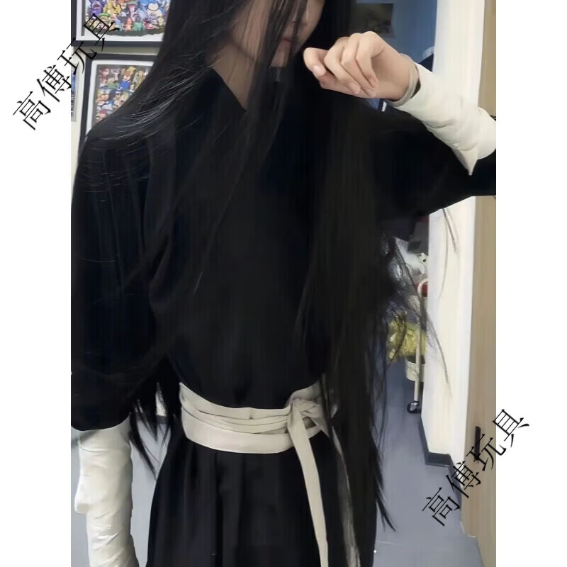 CLCEY蛊真人古月方源cos服周边 大爱仙尊cosplay装长袍套装正品保障 黑色连体衣(黑腰封) XS(身高150左右)
