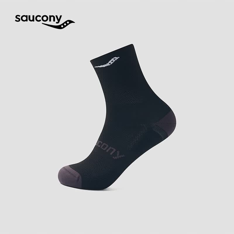 SAUCONY索康尼男女通用26春夏新品跑步训练运动户外中筒袜 正黑色 L