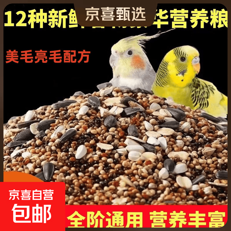 鹦鹉饲料玄凤虎皮鸟粮十合一混合鸟类食品牡丹文鸟专用粮食 1斤【买0.5送0.5斤】混合营养粮