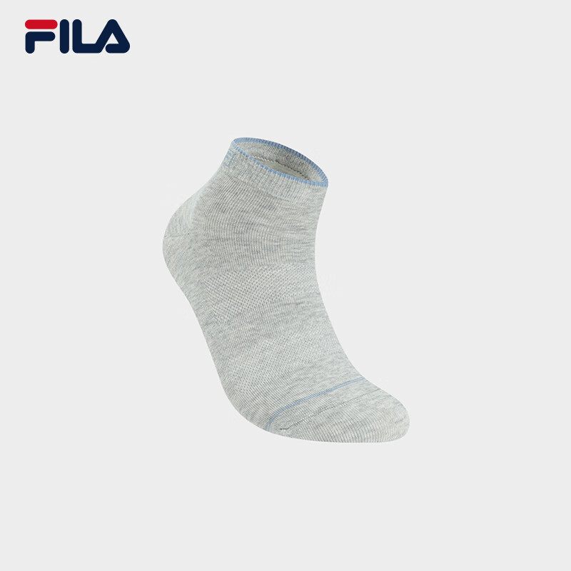 FILA 斐乐官方男袜新款低腰袜休闲运动袜舒适抗菌袜子短袜短筒袜 乳白花灰-MG