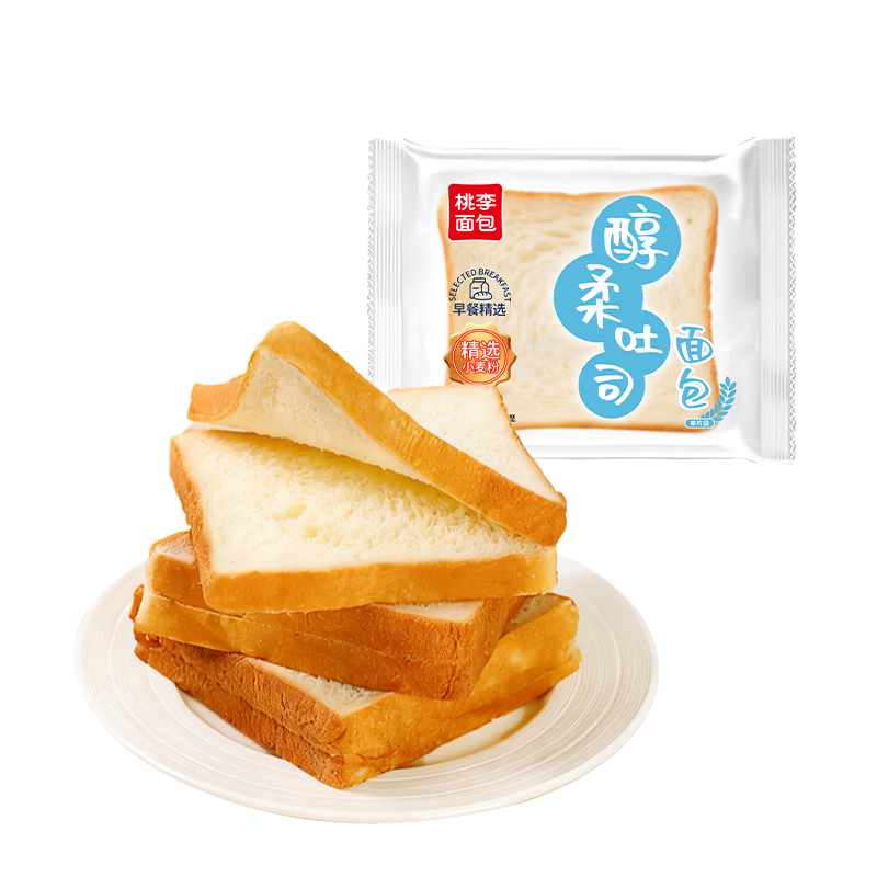 桃李醇柔吐司面包40g*6袋早餐整箱零食休闲小吃食品下午茶点心