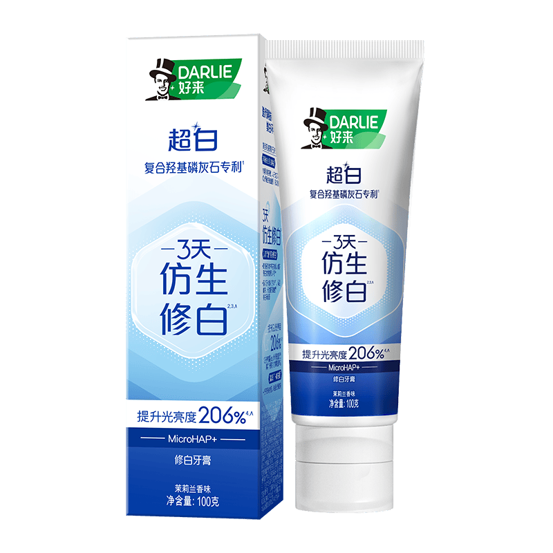 好来（DARLIE）原黑人仿生修白抗敏感牙膏去黄去烟渍修护牙釉质茉莉兰香味100g