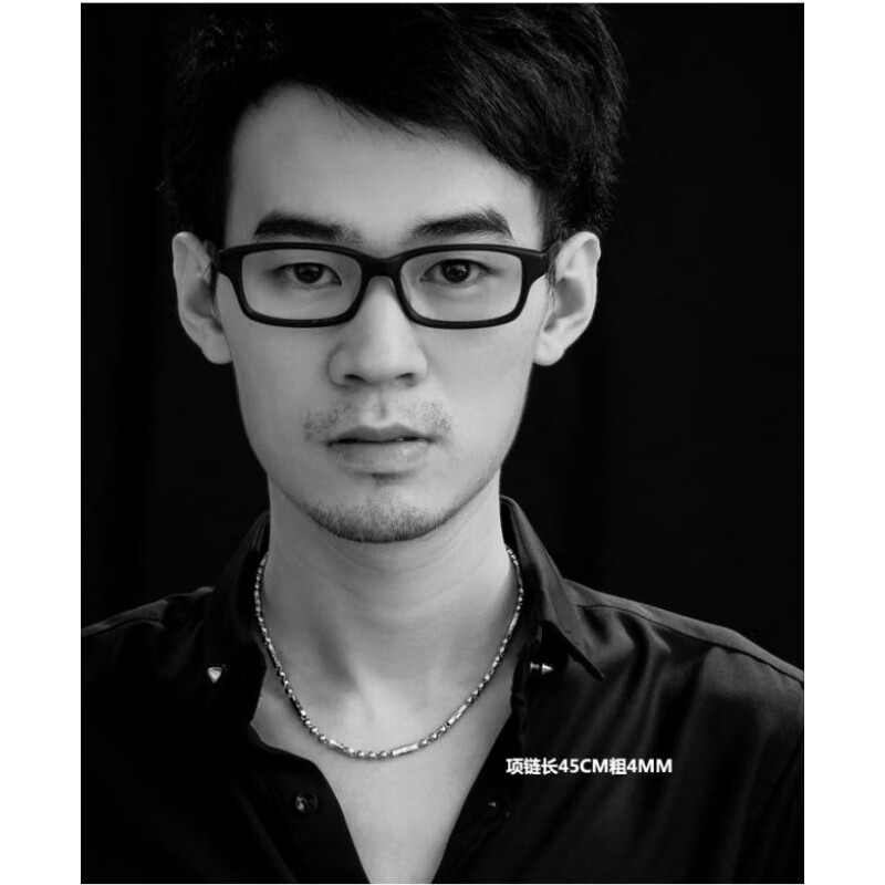 思嘉陀999足银男士项链时尚潮霸气粗款白银六角链子足银首饰男友礼物