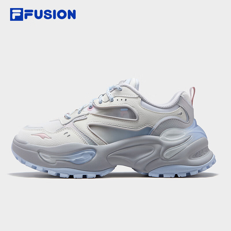 FILA FUSION斐乐潮牌女鞋EVA老爹鞋2026夏新款软糖鞋休闲鞋运动鞋 雪白/月岩灰-SL 37.5
