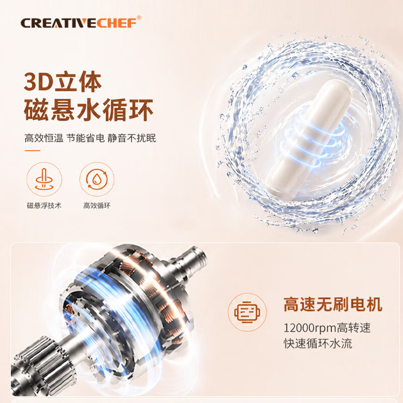 Creativechef【星级后厨同款】低温慢煮机商用SOUSVIDE舒肥牛排慢煮锅家用真空分子料理机健身餐温泉蛋牛排料理 【WiFi-智能】SV700  | 米其林级单机款