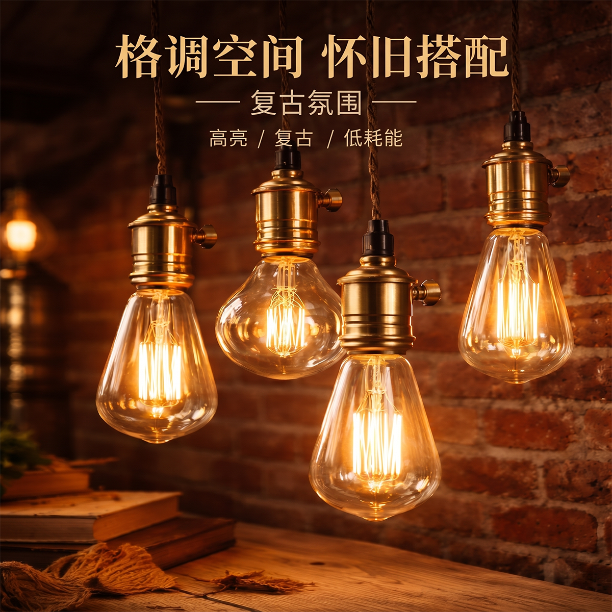 幽麦 复古st64爱迪生LED灯泡27大螺口灯丝工业风吧台咖啡厅餐馆怀旧 12瓦-暖光