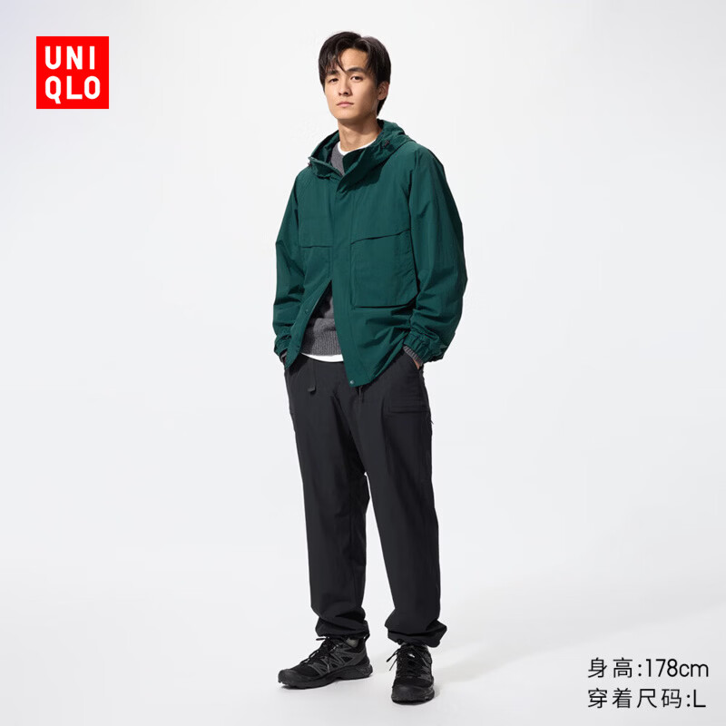 优衣库保暖休闲长裤/常规款男装女装/休闲裤裤子479375 09 黑色 M /170/80A