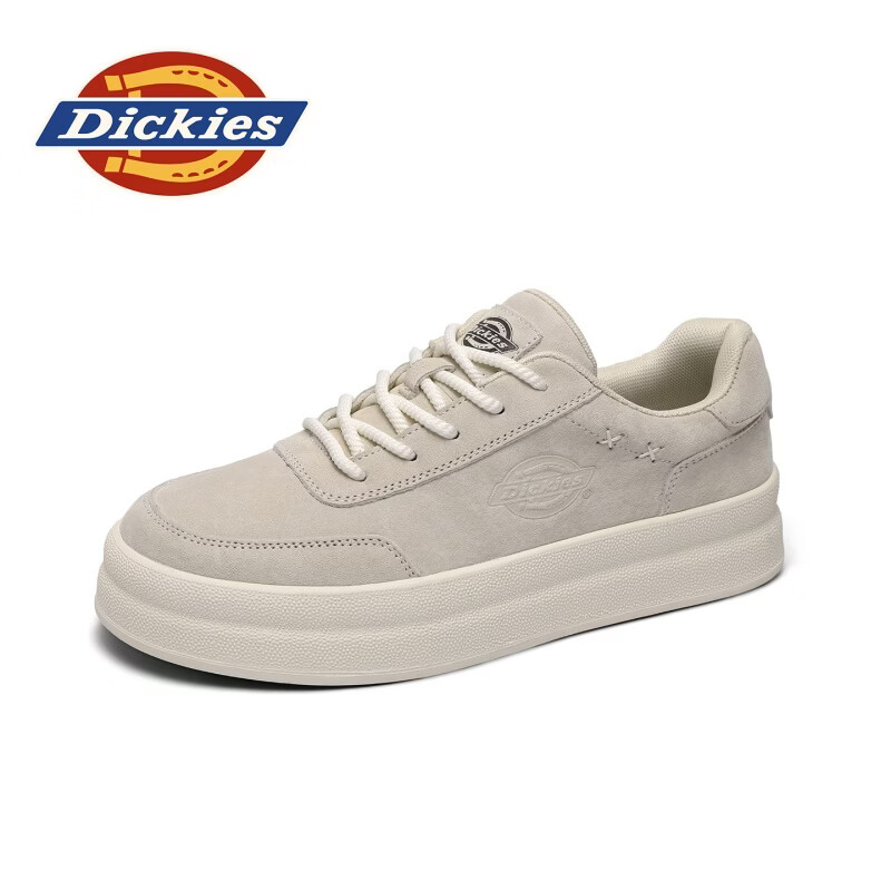 Dickies品牌男鞋2026春季新款百搭休闲鞋复古百搭防滑耐磨厚底运动板鞋男 米灰 41 41/255(2.5)