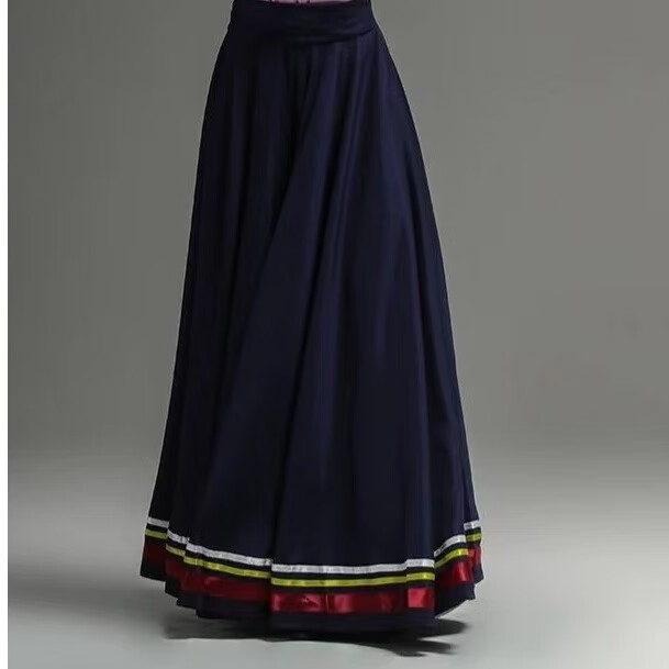 洛必達藏族舞蹈表演服女藏服舞臺開(kāi)場(chǎng)舞大擺裙少數民族服裝練習練功 裙長(cháng)85單裙子 身高155到160