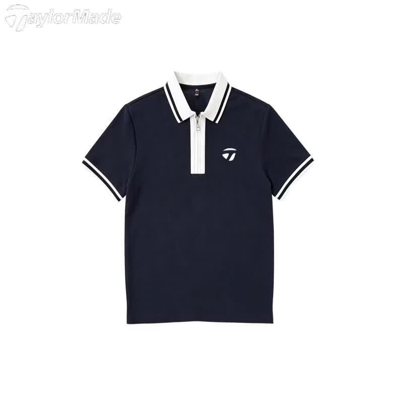 Taylormade泰勒梅高尔夫男士纯棉POLO衫夏季户外休闲短袖翻领T恤 蓝色 4XL 建议190-210斤