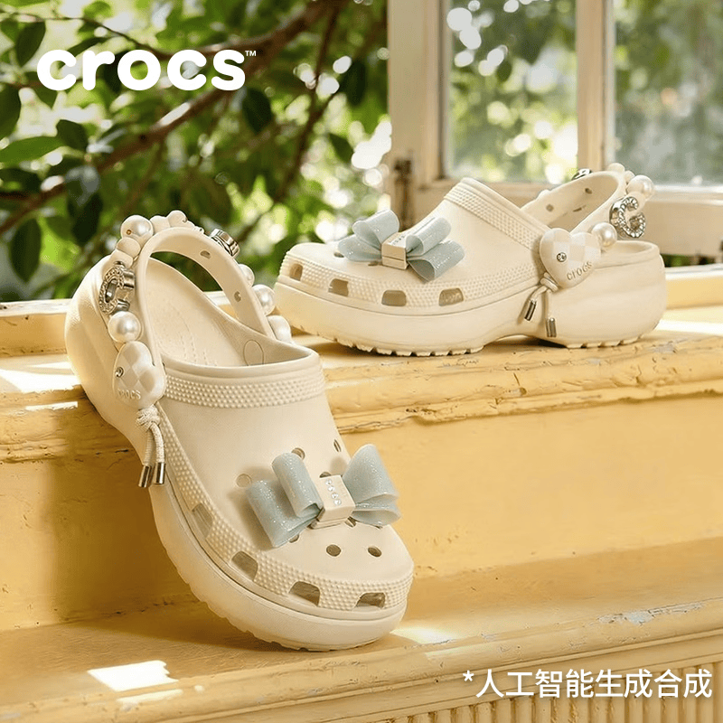 CROCS卡骆驰经典炫魅云朵洞洞鞋时尚百搭女鞋花园鞋沙滩鞋|213634 极白色-2MD 39 (250mm)
