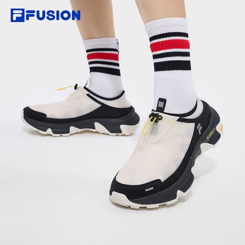 FILA FUSION斐乐潮牌男鞋COMO Y SLIPON户外鞋2026夏季新款跑步鞋 雪白/黑-SB 42