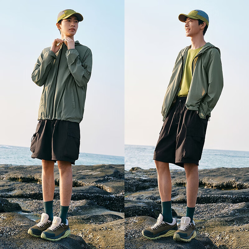 森马(Semir)【防晒服福袋】夹克男防晒服UPF50+连帽外套夏季轻量便携上衣 A款-深绿40758 L