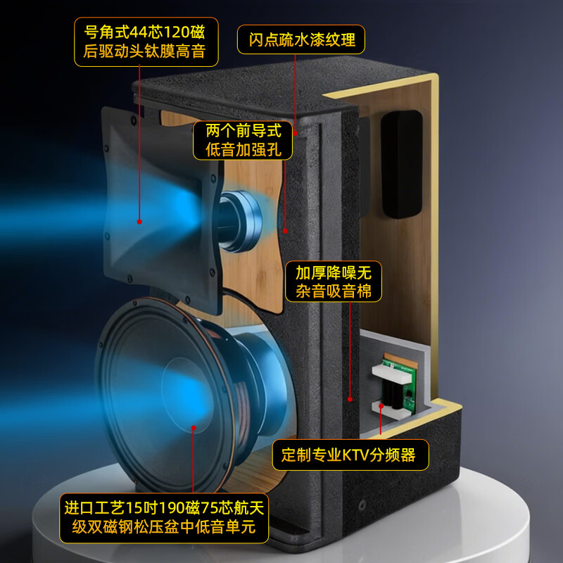 山水（SANSUI） PK12专业大功率点歌K歌套装卡拉OK家用家庭商用演出KTV宴会厅包房音响影院会议娱乐清吧舞台音箱 PK15+功放+效果器+点歌机+低音炮