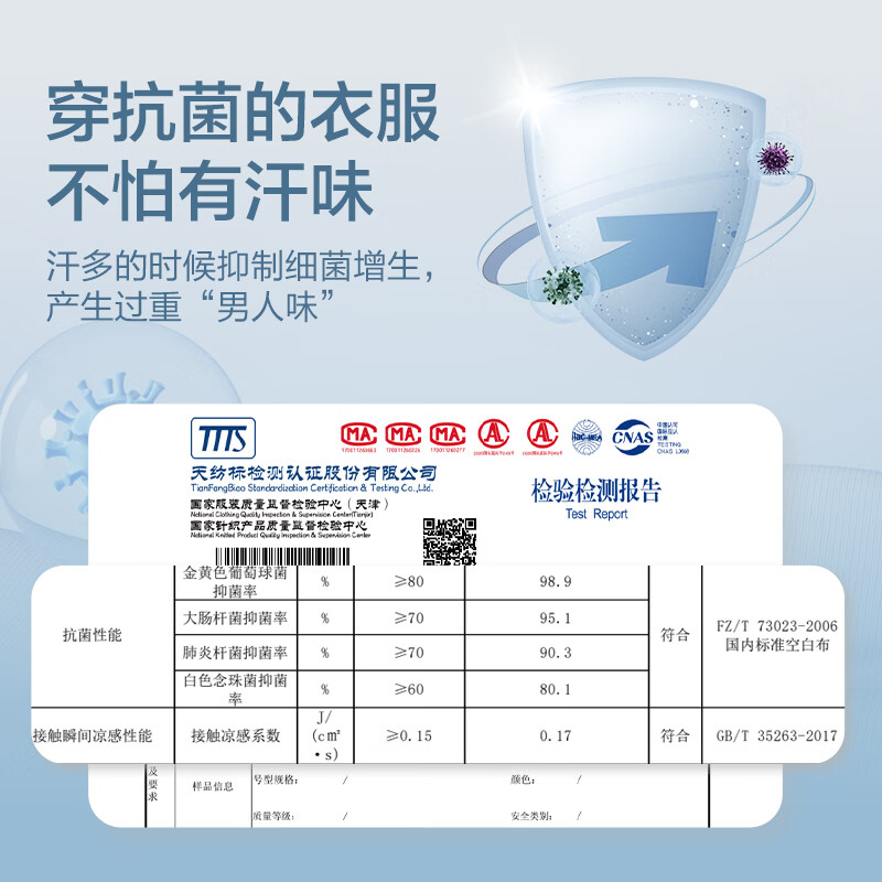 红豆【凉感抗菌】短袖衬衫男夏季薄荷冰丝凉感商务休闲衬衣男爸爸款 B3 41 175/96A