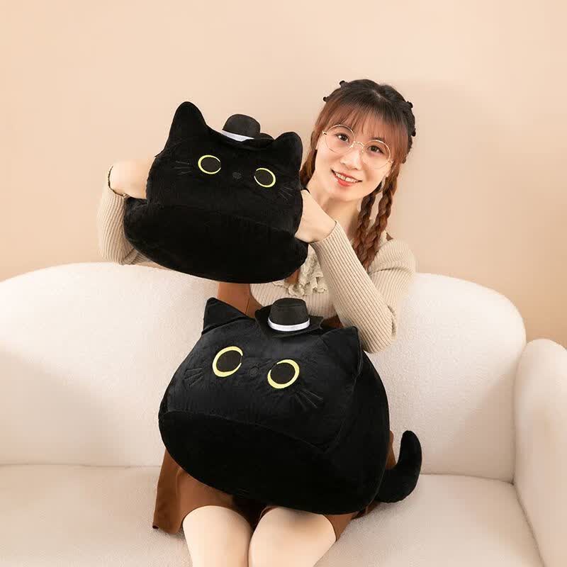 CLCEY诡秘之主周边玩偶克莱恩猫咪暖手毛绒公仔娃娃可爱克猫猫午睡抱枕 克猫黑色礼帽款 高25厘米宽30厘米【小号I抱枕款40cm】