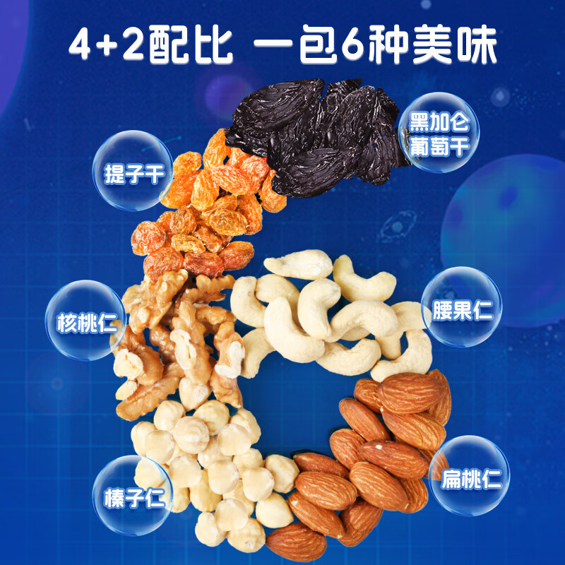 沃隆 坚果星球每日坚果600g/30袋混合坚果炒货零食大礼包坚果礼盒SS 600g/盒30袋坚果星球 图 2