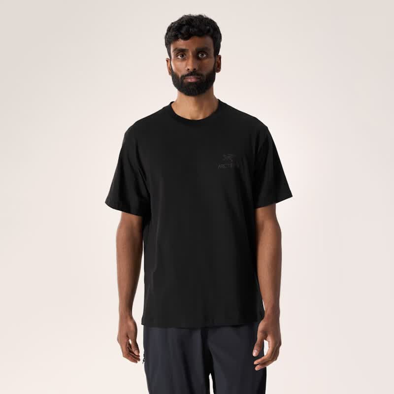 始祖鸟（ARC'TERYX）男士短袖T恤 KRAGG SL COTTON棉质柔软透气户外休闲上衣 黑色/Black XS