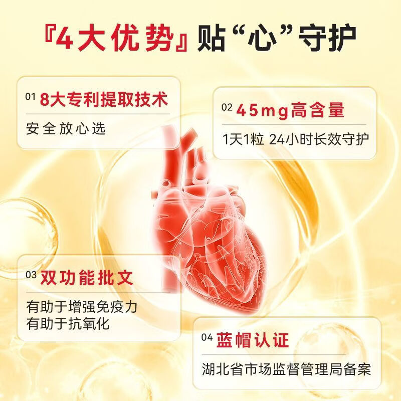 可孚定制全智素辅酶Q10胶囊:心脏保护+抗氧化提升免疫力 【3个月量】 90粒*1瓶