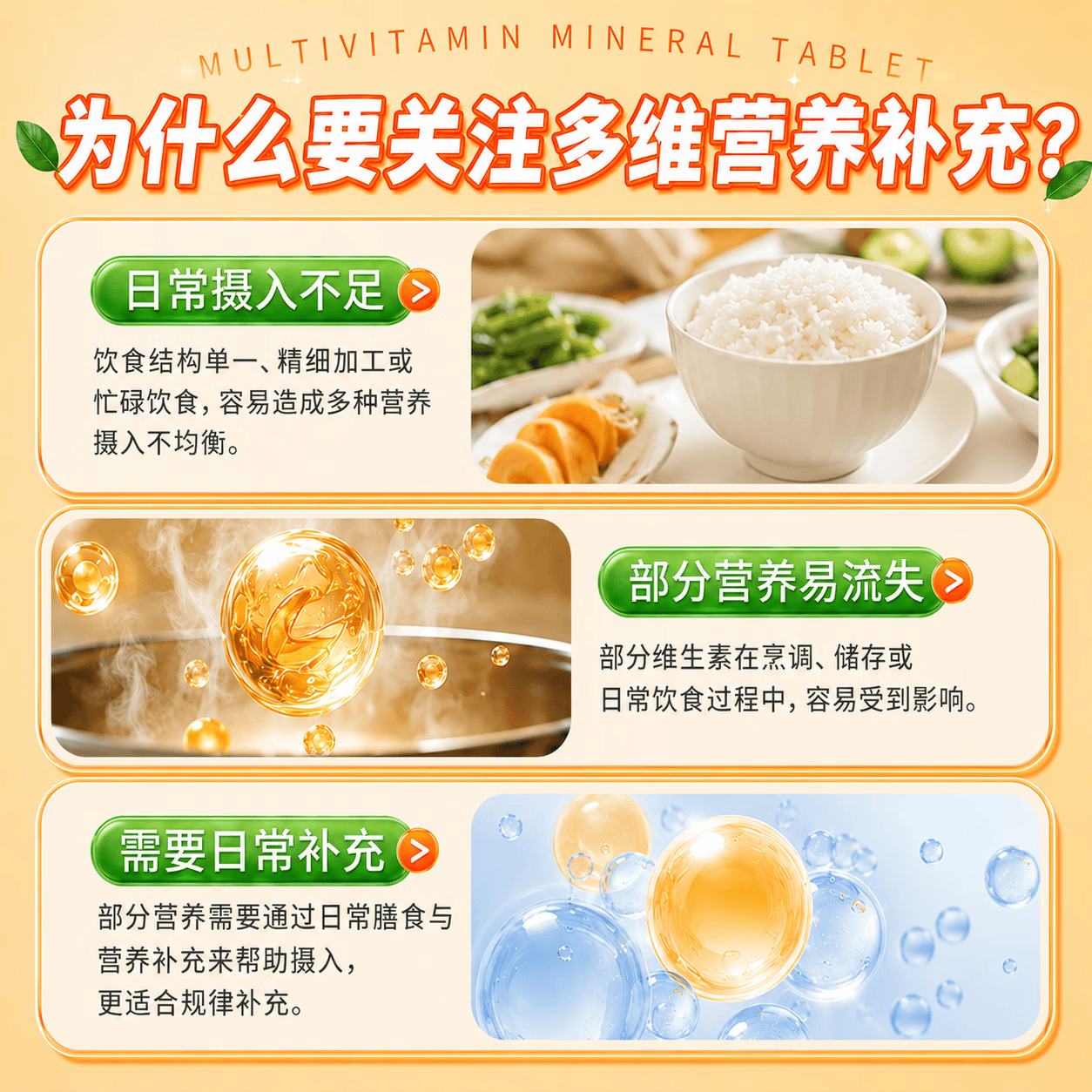 CORE ESCORT多种维生素矿物质片成人孕妇复合维B1B6补钙铁锌硒D3营养补充60片 【7中营养全面补充】 60粒*2瓶