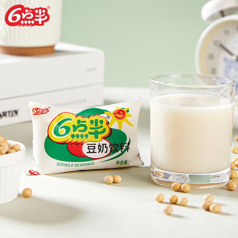 6点半豆奶150ml*30装整箱经典植物蛋白饮料学生早餐奶六点半豆饮童年 六点半原味150mL*30袋（配吸管）