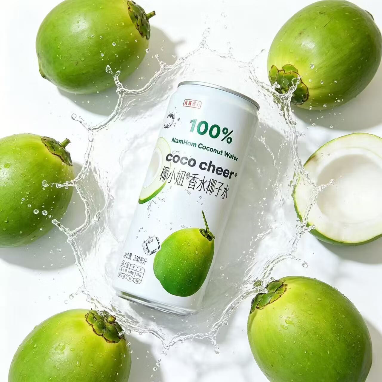 椰小妞越南原瓶进口NFC100%香水椰子水 0脂电解质椰子饮料夏日畅饮整箱 24听（12听*2箱）