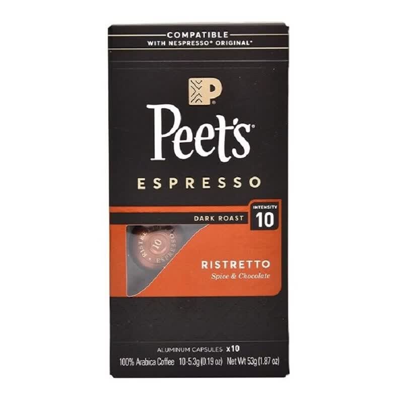 皮爷Peet's胶囊咖啡适配Nespresso拿铁 脏脏咖啡推荐（精粹浓缩-强度10）